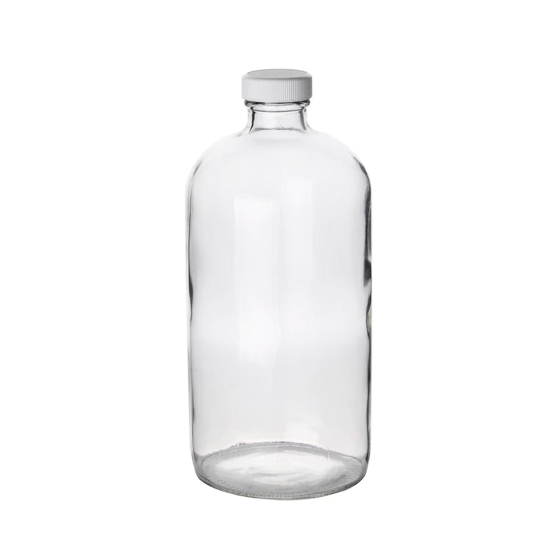 Botella de Cristal Transparente Plateado Metal Cristal 1 L 