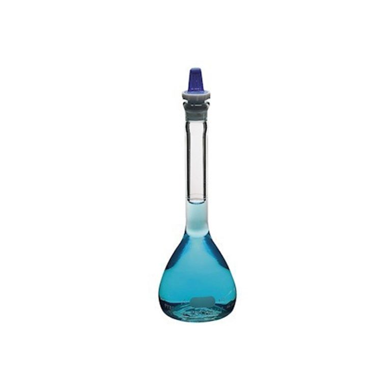 Fiola volumetrica de vidrio con tapa x 50ml - Medilab.pe