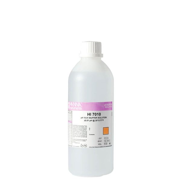 Solución de calibración de pH 10.01 con certificado (500 mL) HANNA HI7010L/C