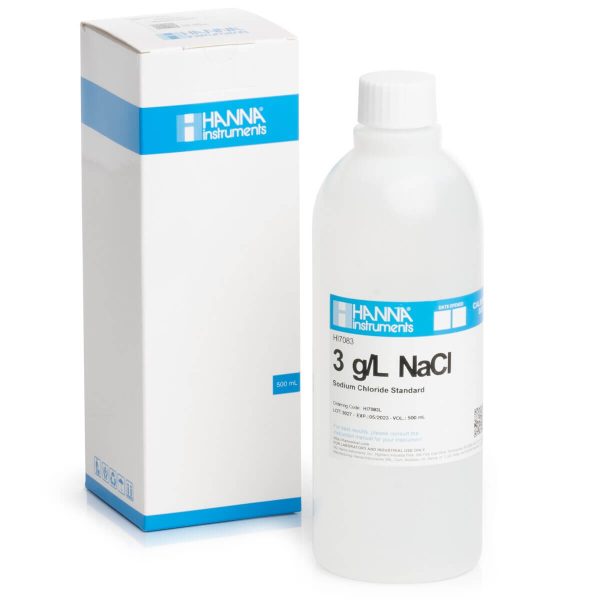 Solución estándar a 3,0 g / l de NaCl, frasco de 500 mL HANNA HI7083L